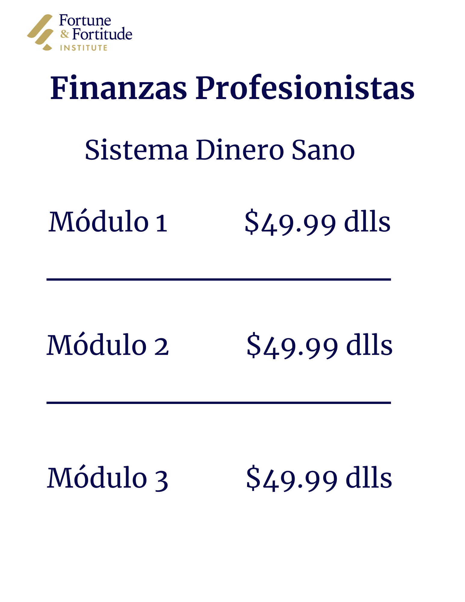 Precios — Finanzas para Profesionistas